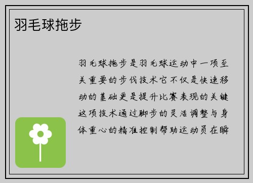 羽毛球拖步